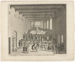 Hof van Holland in zitting, ca. 1700 door François van Bleyswijck