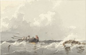 Roeiboot op zee