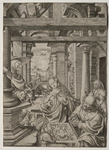 Aanbidding van de Herders door Frans Crabbe van Esplegem