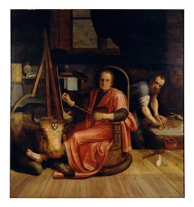 Sint Lucas schildert de Madonna