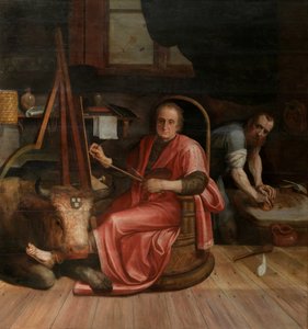 Sint Lucas schildert de Madonna door Frans Floris