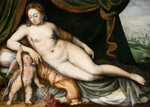 Venus en Cupido door Frans Floris I