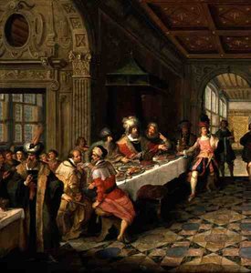 (detail) Feest van Salome presenteert het Hoofd van Johannes de Doper aan Koning Herodes door Frans Francken