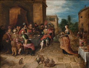 Het banket van Herodes. Salome presenteert het hoofd van Johannes de Doper