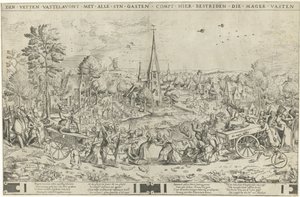 De strijd tussen carnaval en vasten door Frans Hogenberg