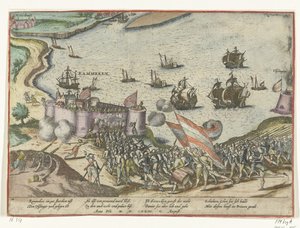 Fort Rammekens ingenomen, 1573 door Frans Hogenberg