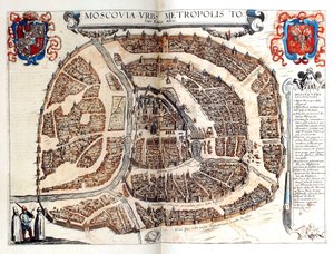 Kaart van Moskou, 1572 door Frans Hogenberg