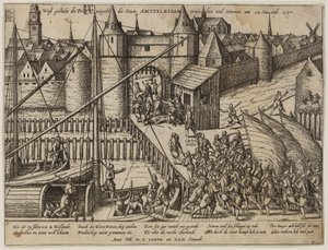 De aanval op Amsterdam op 23 november 1577 door Frans Hogenberg