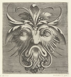 Masker met een baard met krullen (Pourtraicture ingenieuse de plusieurs facons de masques)