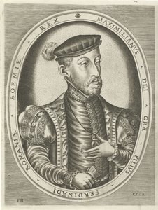 Portret van keizer Maximiliaan II Portretten van koningen, koninginnen, prinsen en prinsessen door Frans Huys