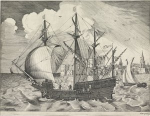 Viermaster verlaat de haven