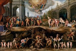 Man die moet kiezen tussen deugden en ondeugden door Frans II Francken