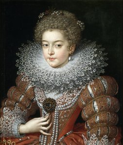Portret van koningin Elisabeth van Frankrijk (1602-1644), koningin-gemalin van Spanje door Frans II Pourbus