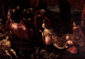 Koning Salomo en de Koningin van Sheba door Frans II the Younger Francken