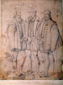 Portret van de drie Coligny: Kardinaal Odet, Gaspard, Admiraal van Frankrijk en Francois, Heer van Andelot door Frans I Pourbus