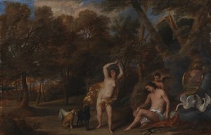 Venus treurt om de gedode Adonis door Frans Wouters