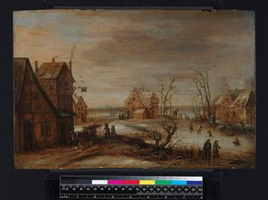 Een dorp in de winter