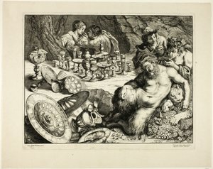 Bacchus en dronken Silenus—De droom van Silenus door Frans van den Wyngaerde