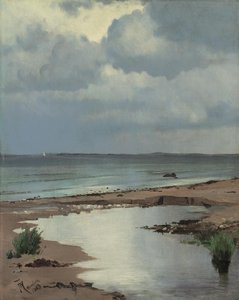 Vanaf het strand bij Hornbæk