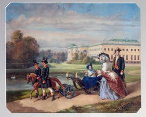 De wandeling van groothertogin Maria Alexandrovna van Rusland door Franz (after) Teichel