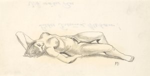 Liggende vrouwennaakt door Franz Barwig d. Ä.