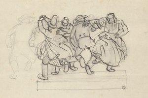 Studie voor een reliëf met dansende boeren door Franz Barwig d. Ä.