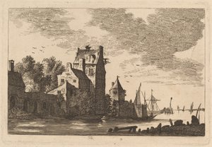 Huizen aan een inham