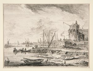 Uitzicht op een haven #9 door Franz Edmund Weirotter