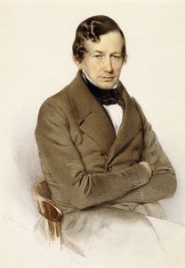 Portret van Anton Diabelli, zittend half lengte, 1842 door Franz Eybl