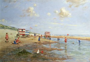 Strandscène door Franz Helfferich