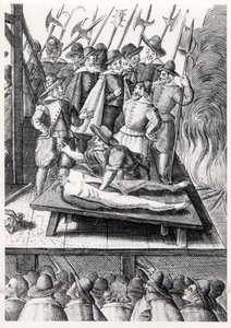 Executie van katholieken in Engeland tijdens het bewind van Elizabeth I door Franz Hogenberg