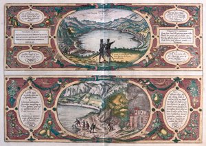 Meer van Agnano en de hondenkuil, Italië door Franz Hogenberg