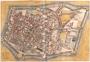 Lucca, Italië (gravure) door Franz Hogenberg
