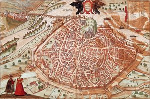 Kaart van Avignon - Frankrijk door Franz Hogenberg