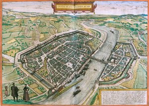 Kaart van Frankfurt (Francofordia), Duitsland