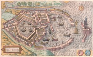 Ostia, Oud Rome, Italië (gravure) door Franz Hogenberg