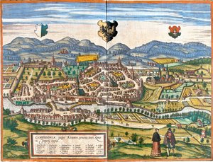 Plan van Kempten (Campidonia), Duitsland door Franz Hogenberg