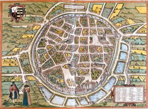 Stadskaart van Freiberg (Fribergum Misinae), Duitsland
