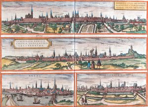 Uitzichten van Braunschweig, Lüneburg, Bremen en Oldenburg, Duitsland door Franz Hogenberg