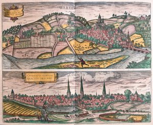 Werden en Essen, Duitsland (gravure)