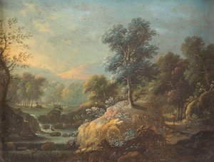 Franz Joachim Beich Bebost heuvelachtig beeklandschap