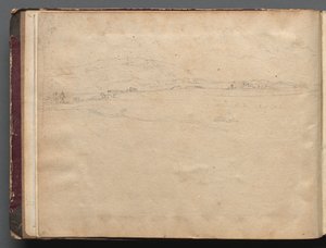 Album met uitzichten van Rome en omgeving, landschapsstudies, pagina 03b: Romeins panoramisch landschap