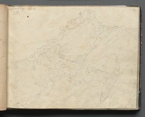Album met uitzichten van Rome en omgeving, landschapsstudies, pagina 04a: Cervera door Franz Johann Heinrich Nadorp