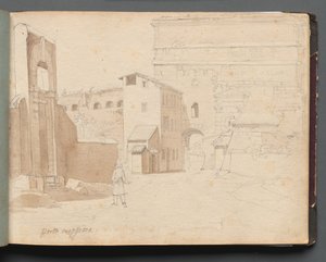 Album met Zichten op Rome en Omgeving, Landschapsstudies, pagina 11a: "Porta Maggiore"