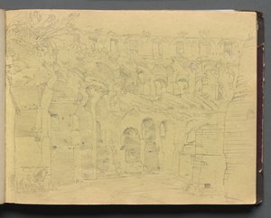 Album met uitzichten van Rome en omgeving, landschapstudies, pagina 12a: Romeinse ruïnes