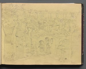 Album met Zichten op Rome en Omgeving, Landschapsstudies, pagina 12a: Romeinse Ruïnes
