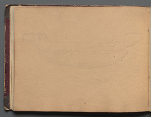 Album met uitzichten van Rome en omgeving, landschapsstudies, pagina 19b: Schets van een boot