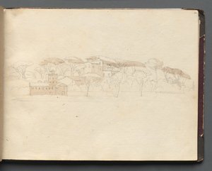 Album met Zichten op Rome en Omgeving, Landschapsstudies, pagina 30a: Romeins Panoramisch Uitzicht