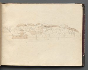 Album met Zichten op Rome en Omgeving, Landschapsstudies, pagina 30a: Romeins Panoramisch Zicht