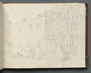 Album met Zichten op Rome en Omgeving, Landschapsstudies, pagina 31a: Romeinse Architectuurstudie door Franz Johann Heinrich Nadorp